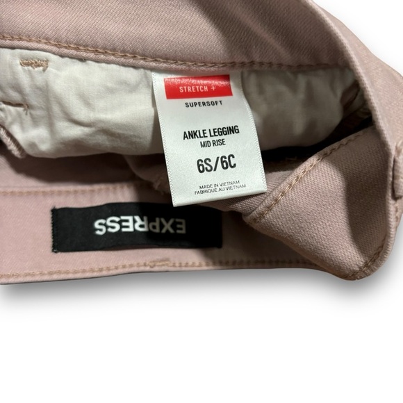 Express Distressed Ankle Legging Mid Rise Stretch+ Supersoft Pink 6 / 28.5x25.5 - Picture 3 of 4